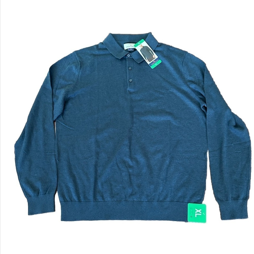 Modern Ambition Cotton Blend Polo Sweater size XL color Blue NWT